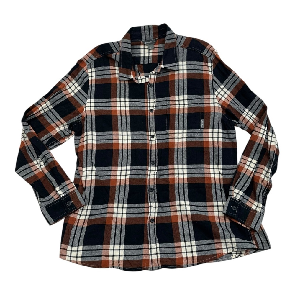 Eddie Bauer Men's Flannel Plaid Long Button Up - Size XL